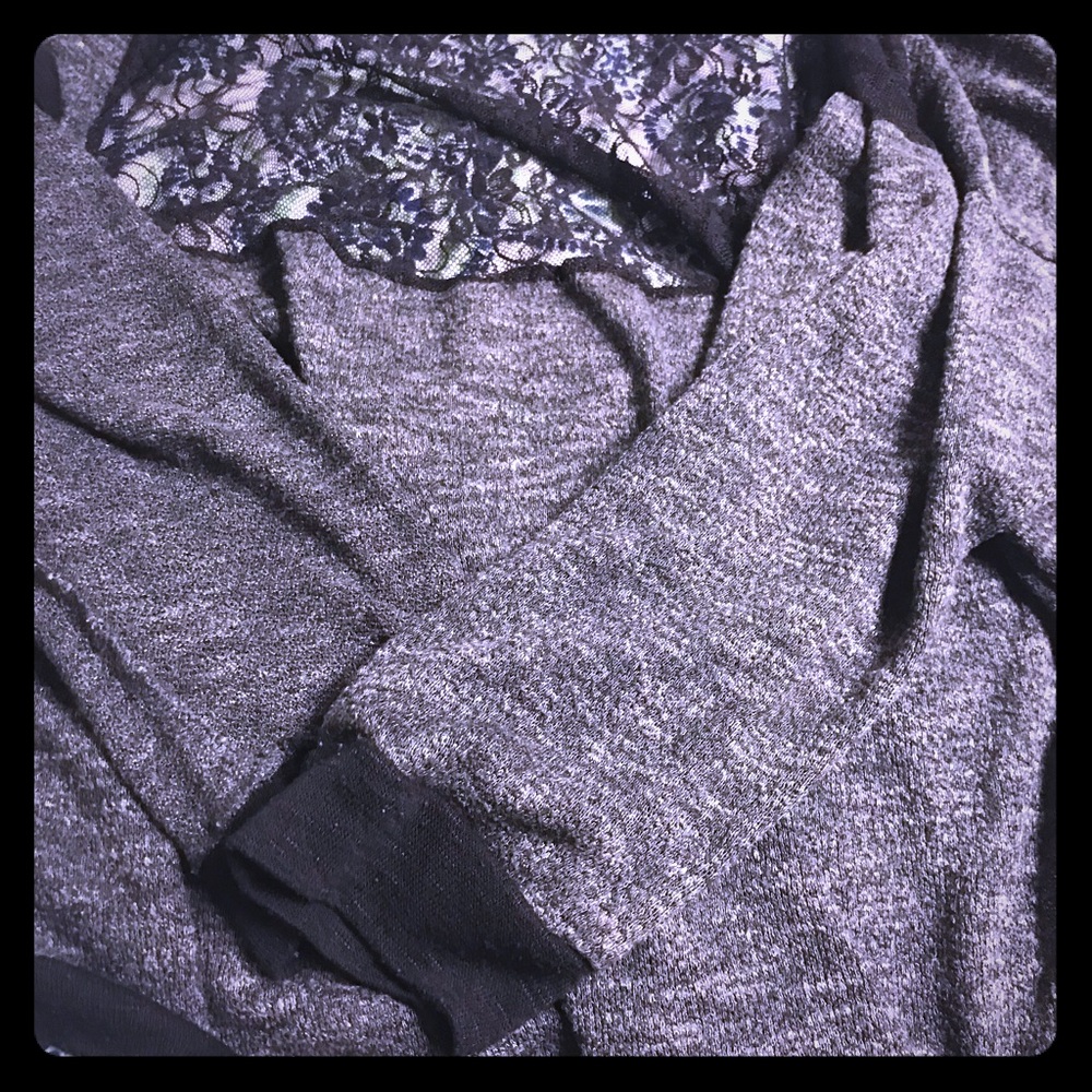 Material Girl Lace and Gray Sweater